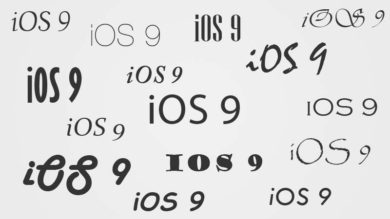 أنواع خطوط iOS 9